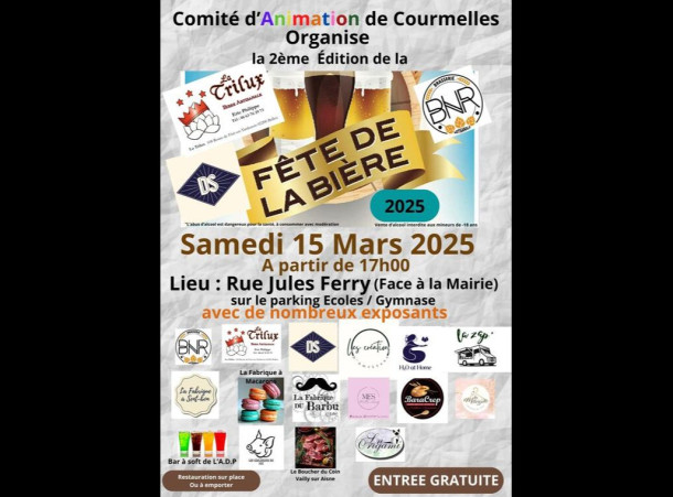 La Fête de la Bière revient à Courmelles le 15 mars 2025 !