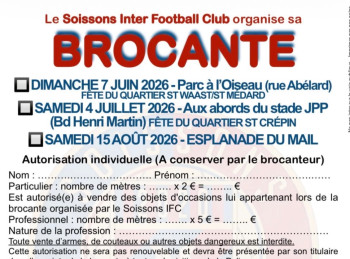 🛍️ Le Soissons Inter Football Club organise trois grandes brocantes en 2026